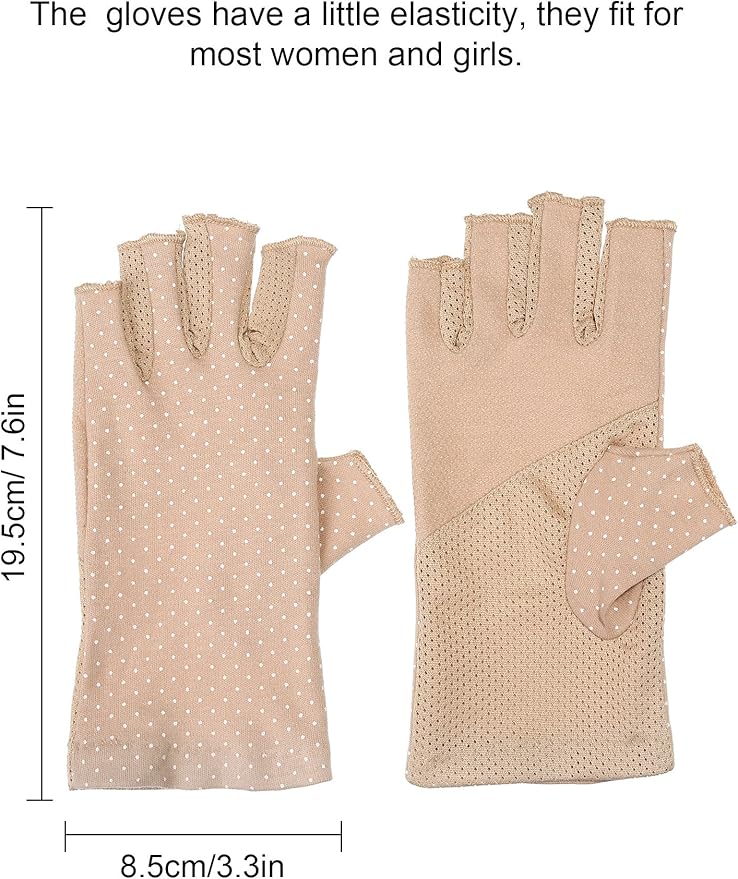 Maxdot Sun Gloves for Women UV Protection Fingerless Non Slip Sunscreen Driving Gloves for Summer Outdoor
