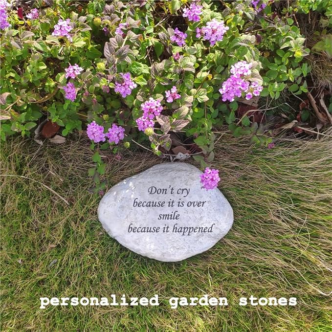 Personalized Decorative Garden Stones Engraved with Any Message, Indoor or Outdoor Welcome Stones Memorial Stones Grave Stones Tombstones for Housewarming Memorial Gifts Special Day Gifts,11"X8"