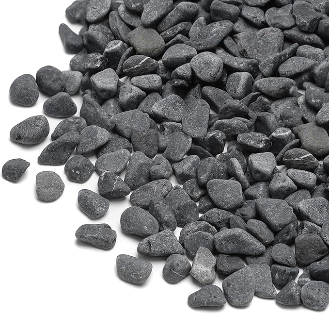 Mr. Fireglass Natural Decorative Gray Bean Pebbles 1/5" Crushed Gravel Stone for Decorating Garden, Succulent Plants and Walkway (2-lb Bag)