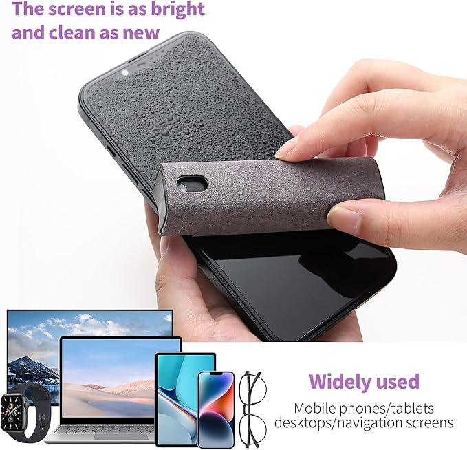 Screen Cleaner Kit, Two in One Screen Cleaner Spray and Wipe, Touchscreen Mist Cleaner Spray Bottle for Phone/Laptop/Tablet/TV/Monitor/Car Screens(Grey)