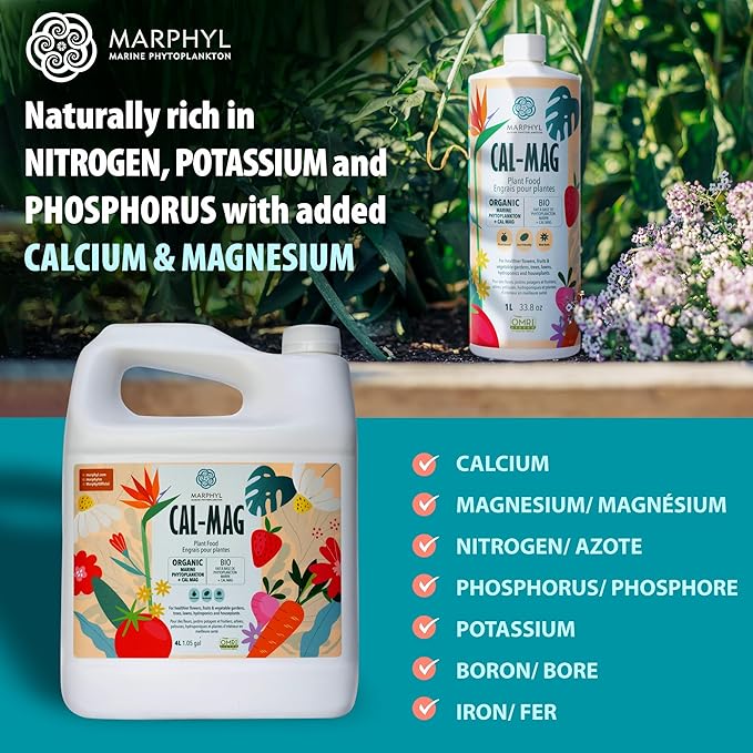 MARPHYL Organic CALMAG Liquid Fertilizer, Calcium + Magnesium, Corrects Common Plant Deficiencies, for Garden, Flowers, Vegetables, Succulents, Bamboo, Hydroponics 67.6 oz