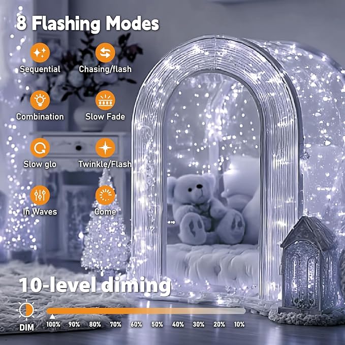 ZSJWL 6 Pack Rechargeable Fairy Lights with Remote & DIY Timer, 7Ft 20LED Mini Battery String Light, Twinkle Silver Copper Wire Lights for Wedding Party Bedroom Christmas Table Decoration (White)