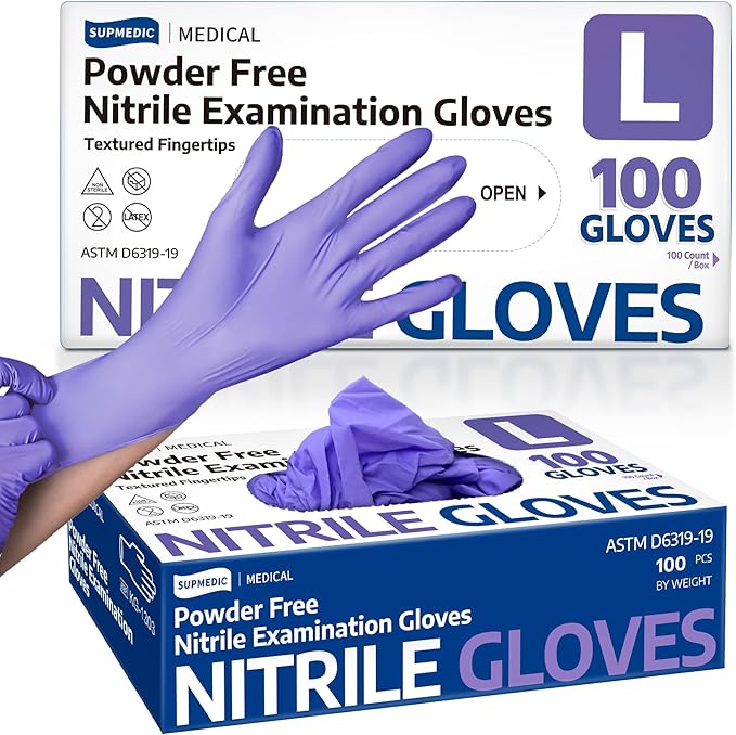 Medical Soft Max™ Nitrile Disposable Gloves, 100 Ct Latex-Free Powder-Free Food Safe Cooking Cleaning Lab Exam Glove