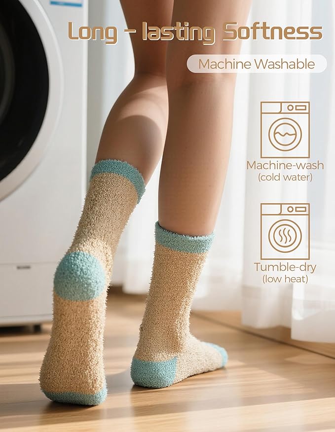 TEHOOK Warm & Cozy Valentines Gifts for Women, Fluffy Fuzzy Plush Sleeping Slipper Socks - Soft Warm Fabric