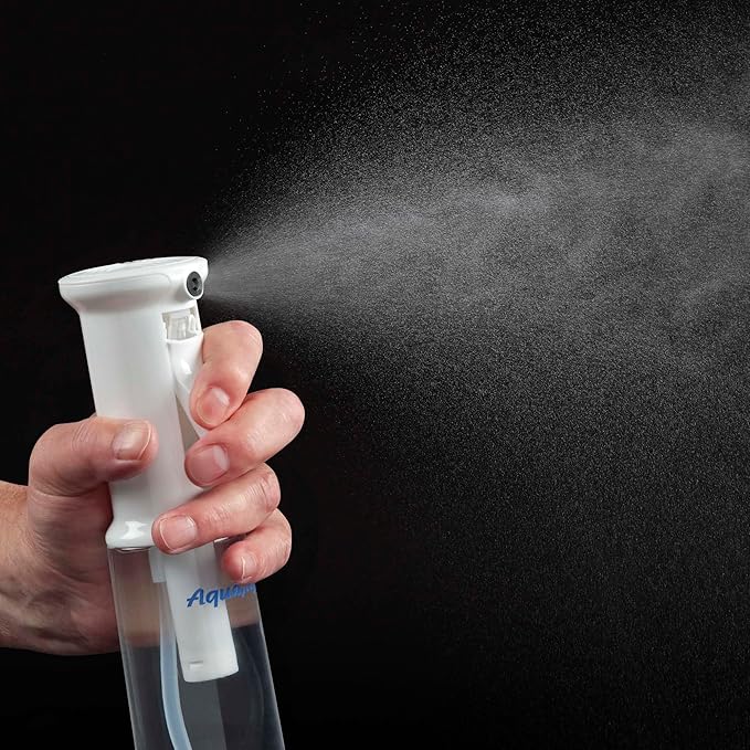Creative Mark AquaMyst 300 ml Continuous Mist Spray Bottle - 2-Pack - Ergonomic Plant Mister - Water Mister Spray Bottle w/Pre-Compression Technology, Drip-Free 0.3 mm Nozzle, Clear 10.14 oz Bottles