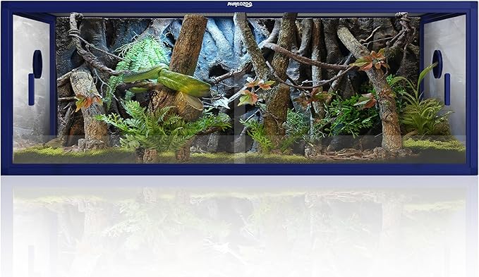 Phailozoo 85 Gallon Snake Enclosure, Front Opening Reptile Tank for Easy Maintenance, Reptile Terrarium with Top Screen Ventilation 48''x24''x18''