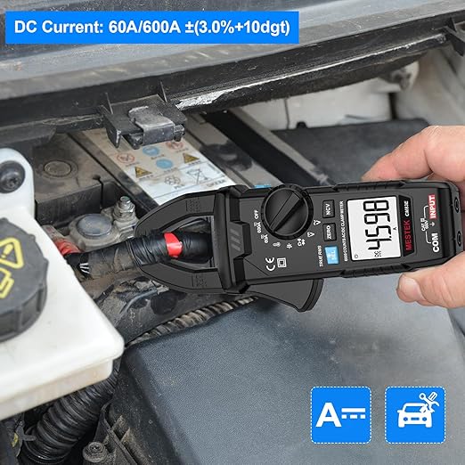 MESTEK Clamp Meter, Digital Clamp Multimeter Voltage Tester TRMS 6000 Counts Current Amp Volt Meter, Voltmeter Measures NCV AC DC Current Voltage Resistance Capacitance Temperature Diodes Continuity