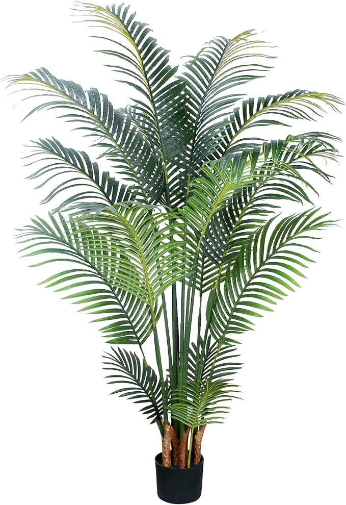 Yepdin Artificial Tropical Palm Plant - 5 Ft Artificial Tree with Plastic Pot for Office and Home Decor, Tall Faux Plants for Indoors and Outdoors, Artificial Silk Palm Housewarming Gift,K150