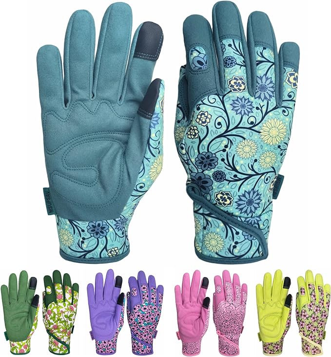 Thorn Proof&Puncture Resistant Gardening Gloves with Grip,Garden Glove for Women, Leather Yard Work Gifts