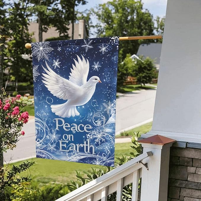 Snow And Dove Garden Flag 12x18 Inch Double Sided All-Weather Polyester Outdoor Flag For Patio Lawn Yard And Garden Welcome Decor