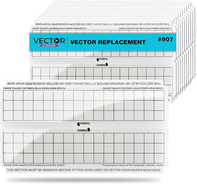 Catchmaster Vector Trap Replacement White, UV Light Fly Traps For Home, Unscented Sticky Gnat Glue Boards for House, UV Lamp Insect & Mosquito Killer Refill, Adhesive Bug Light Boards, 12-Pack