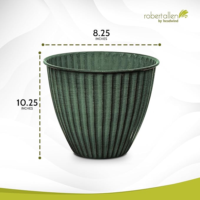 Headwind Monroe Natural Ironstone Collection - 10 Inch Cirrus Light Gray Plant Pot – for Succulent Pots, Flower Pot, Planters for Indoor Plants & Outdoor Planter Pots for Plants by Robert Allen