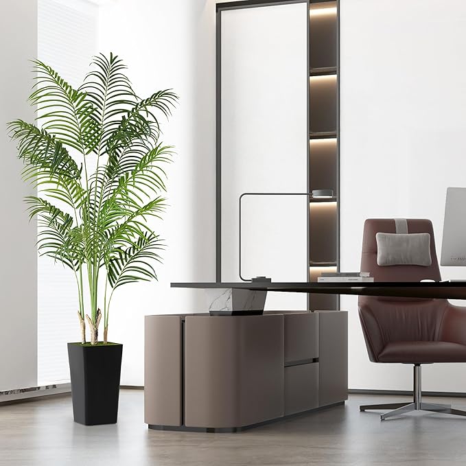 Artificial Palm Tree 6Ft Faux Silk Tropical Areca Plant Indoor Outdoor Fake Tree in Pot for Home Office Living Room Patio Decor