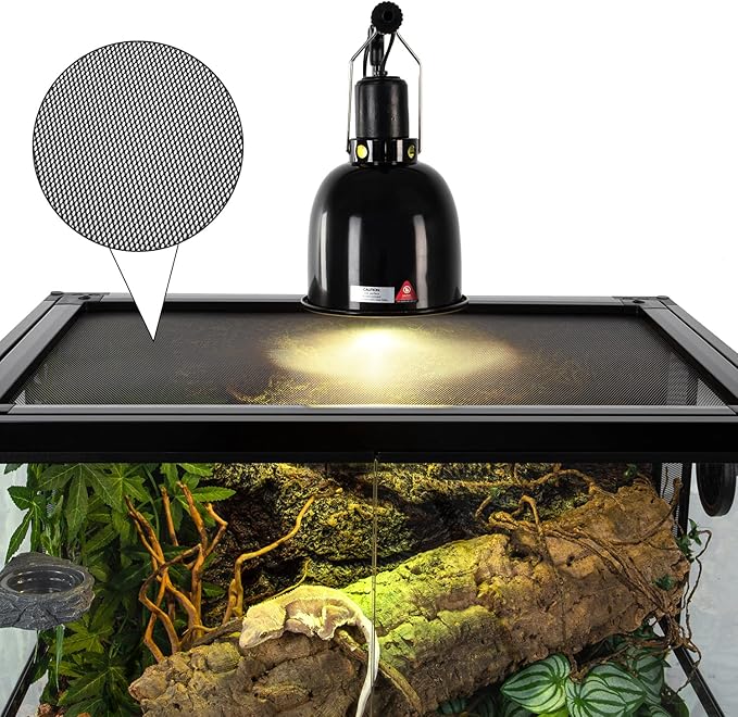 OIIBO Full Vision Glass Reptile Terrarium 27 Gallon, Double Hinge Door with Screen Ventilation Reptile Tank 24"x16"x16" (Knock-Down)