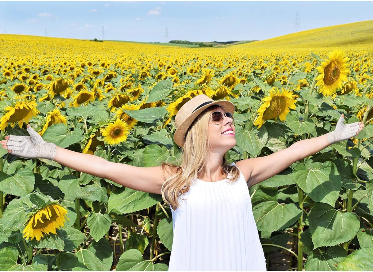 Maxdot Sun Gloves for Women UV Protection Fingerless Non Slip Sunscreen Driving Gloves for Summer Outdoor