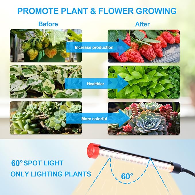 Orchbloom 10-Head Grow Light with Stand and Timer, 90 Watt Power Home Plug LED Grow Lights for Indoor Plants for Tall Houseplants, Bonsai Tree, Seed Starting, 24"-64" Adjustable Height