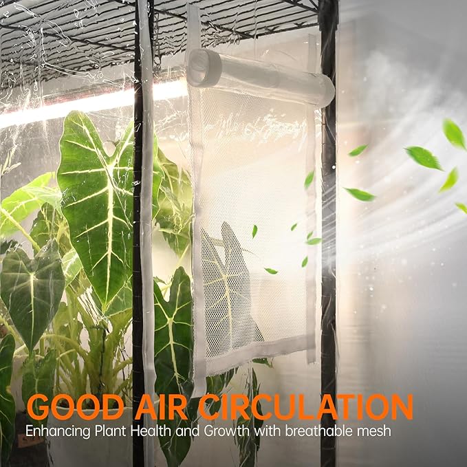 Bstrip Indoor Greenhouse with Grow Light, Mini Green house with 5 Pack T8 Full Spectrum Plant Lights, Plant Shelf with Tent for Indoor Plant, Seed Starting, Seed Tray, 35.4"x13.8"x71"