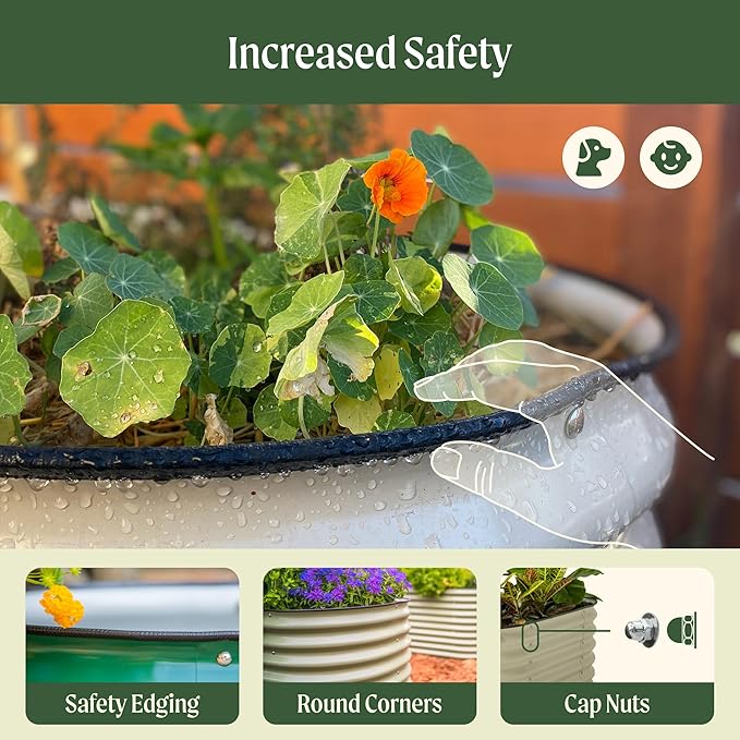 Vego garden Raised Garden Bed Kit, 17" Tall 10 in 1 Modular, Metal Planter Box for Vegetables, Flowers, Herbs, Terra Cotta