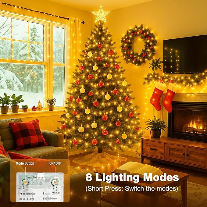 16FT 50 LED Fairy Lights Battery Operated with Timer, 8 Modes USB Mini Twinkle Light, Small String Lights for Tree Wreath Vase Bedroom DIY Holiday Wedding Party Decorations-Warm White
