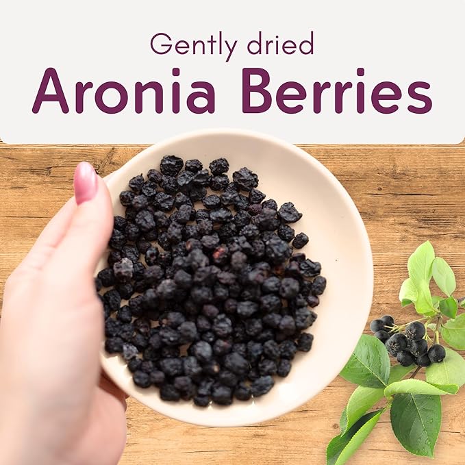 Aronia ORIGINAL Organic Dried Aronia Berries 17.6 oz (6-Pack) | Gently Dried Immediately After Harvest | No Added Sugar, No Sulfites, No Additives | Vegan, Non-GMO Aronia Berry (Black Chokeberry)