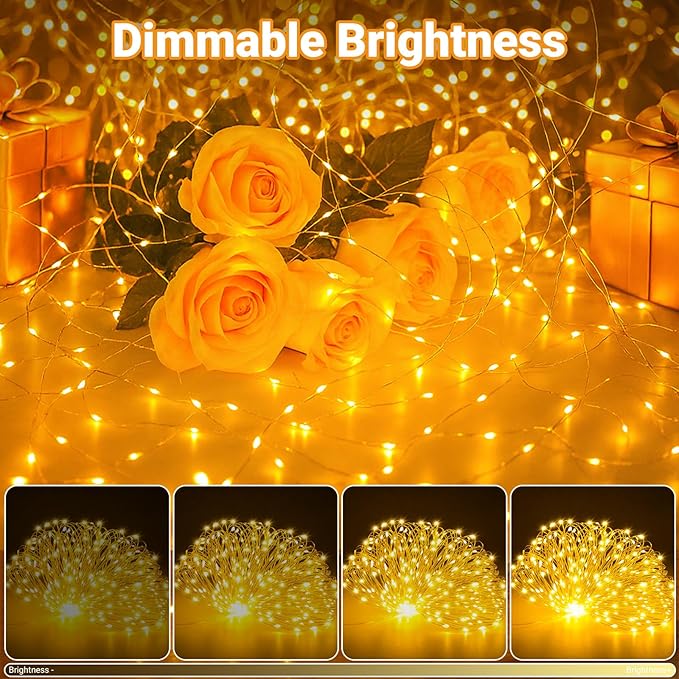 litogo 3 Pack Fairy Lights Battery Operated with Timer, 33FT 100LED USB-C Twinkle String Lights - 8 Modes Dimmable for Indoor Bedroom Centerpiece Wedding Classroom Dorm Christmas Decorations