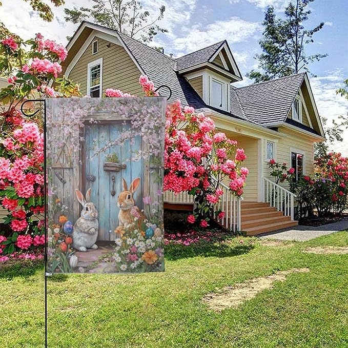 Easter Garden Flag 12x18 Inch Double Sided All-Weather Polyester Outdoor Flag For Patio Lawn Yard And Garden Welcome Decor