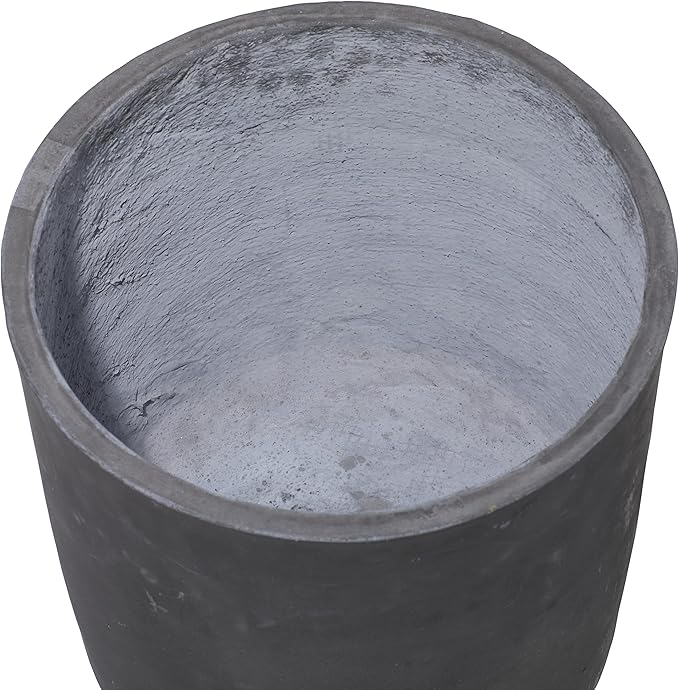 Deco 79 Fiberclay Round Planter with Wood Legs, Set of 3 12", 15", 17"H, Black