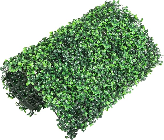 VEVOR 12PCS Artificial Boxwood Panels, 20 x 20 inch Boxwood Hedge Wall Panels Artificial Grass Backdrop Wall, 1.6 in Sun Protected Privacy Hedge Screen for Indoor Outdoor Garden Fence Backyard