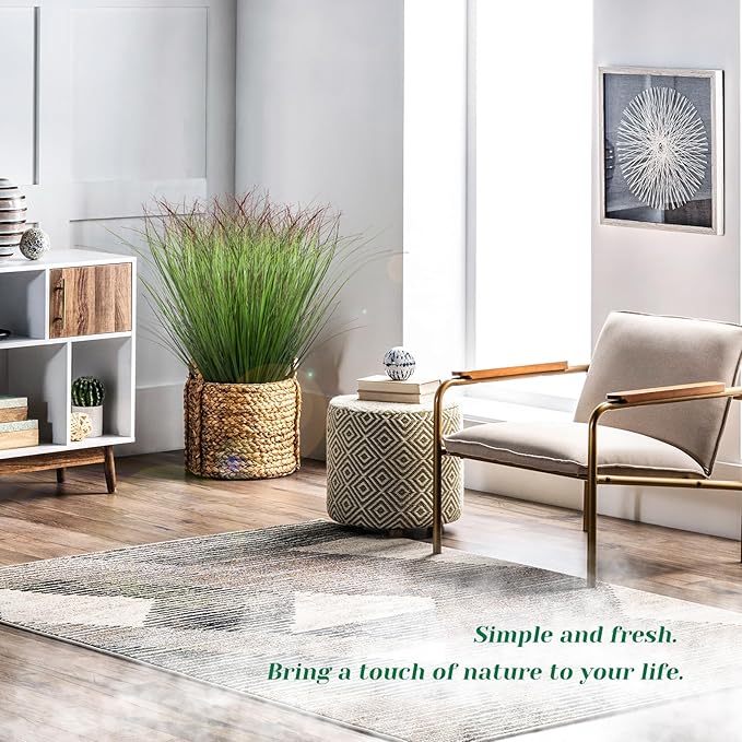 LUZOGA 48Pcs Artificial Grass Plants Faux Shrubs Wheat Grass Fake Tall Grass Plants for Outdoor Decor Greenery Stems Weed for Room Indoor Home Decor（Green Red Tail