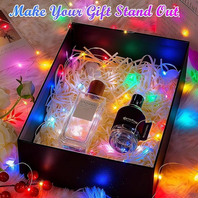 Lakumu 12 Pack Fairy Lights Battery Operated String Lights -7FT 20LED Fairy Lights Silver Wire Firefly Starry Moon Lights for DIY Decorations Party Wedding Centerpiece Table Decor Multicolor