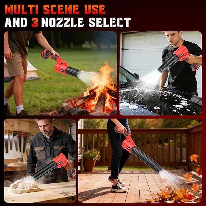 Cordless Leaf Blower Snow Blower for Milwaukee 18V, 160-MPH Handheld Mini Turbo Blowers with 180°Rotatable Head, 6-Speed, Power Display, Battery Powered Blower for Leaves/Snow/Dust(No Battery)