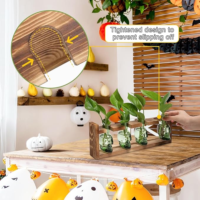 CYZglass Plant Propagation Stations Halloween Skull Plant Terrarium Kit Glass Vases Gift for Father Air Planter Home Office Decor
