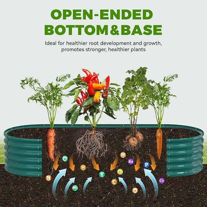 Galvanized Raised Garden Beds for Outdoor,8x3x1.5ft Metal Planter Box Kit for Vegetables, Flowers, Herbs, Large Elevated Gardening Bed with High Yield, Rust-Resistant Steel Panels, Easy Assembly