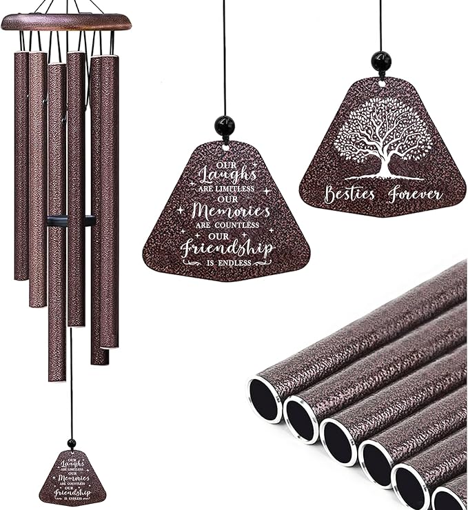 Fusui Best Friend Birthday Gifts for Women/Men Wind Chimes 32", Friendship/Bestie Gifts for Women, Long Distance/Mothers/Valentines Day/Christmas/Graduation Gift for Best Friend/Bff/Soul Sister/Bestie