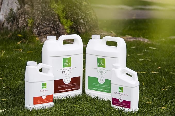ENVY Hydroponic Plant Food A & B – Two-Part Liquid Nutrient for Indoor/Outdoor Plants - Soil, Coco, Hydroponics, DWC – Gallon Set