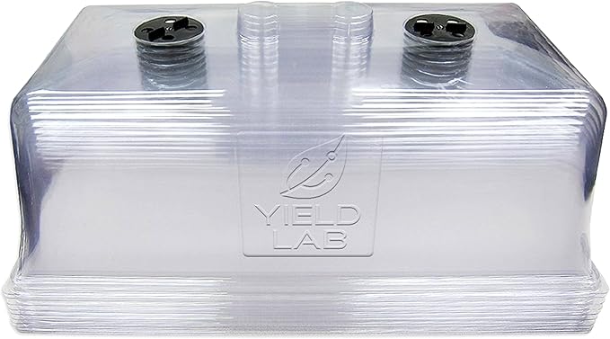 Yield Lab 7 Inch Propagation Dome - 10 Pack Humidity Vented Domes – Plant Growing Dome for Seedling, Germination, Soil & Hydroponic Horticulture