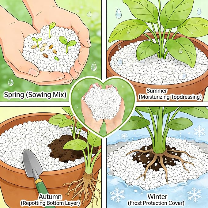 5QT Organic Perlite Horticultural Soil Amendment for Plants and Enhanced Drainage Enhanced