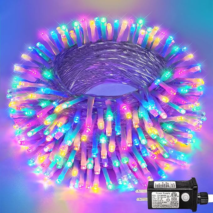 131ft 400 LED Easter String Lights 8 Modes Clear Wire Connectable Twinkle Fairy Light Plug in for Bedroom Wedding Party Easter Christmas Decorations, Pastel