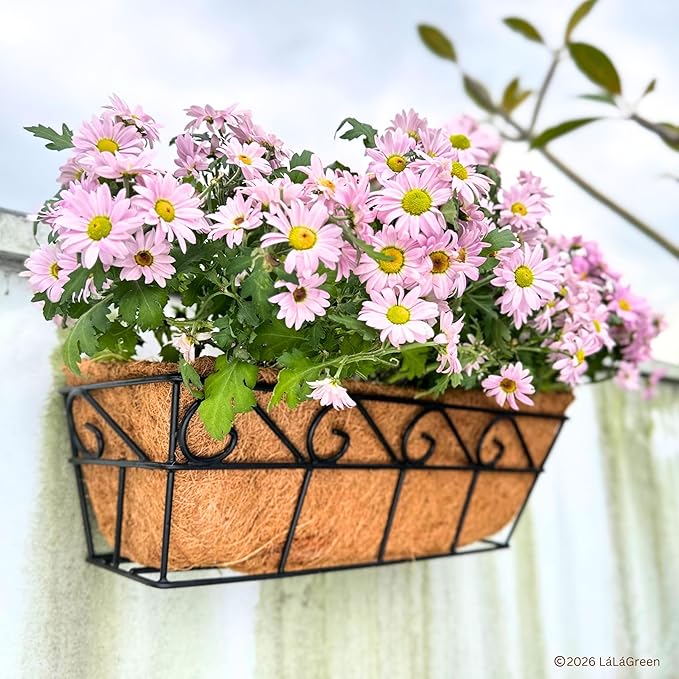 LaLaGreen 16" (6 Pack, Rectangular) Trough Coco Liners for Planter – Medium Coconut Coir Replacement for Window Box, Wall Mount Flower Pot, Outdoor Use– Also Available in 24/30’’ and Different Shapes
