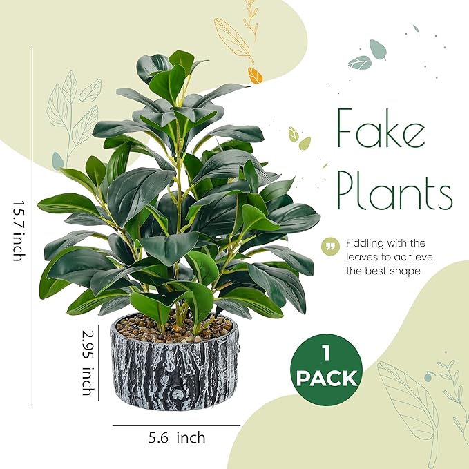 Der Rose Fake Plants Artificial Plants Indoor with Black and White Striped Pots for Room Home Bathroom Bedroom Kitchen Decor