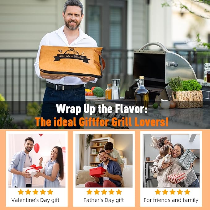 Valentines Day Gifts 21in BBQ Blanket for Resting Meat-Air Fryer/Dough/Kitchen/Smoker Accessories Party Picnic Camping-Insulated Bag for Brisket/Pork Shoulder/Turkey-Anniversary Birthday Gift for Men