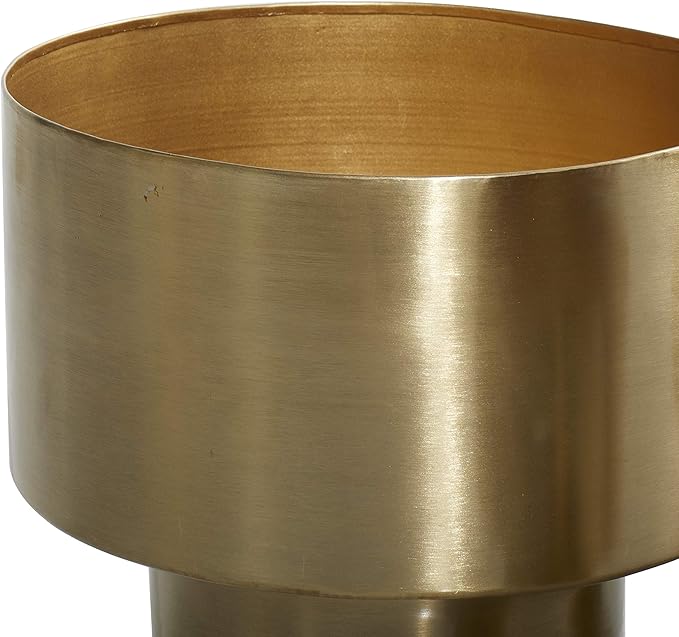 Deco 79 Metal Indoor Outdoor Planter Brushed Small Planter Pot, Set of 3 Planters 7", 8", 10"H, Gold