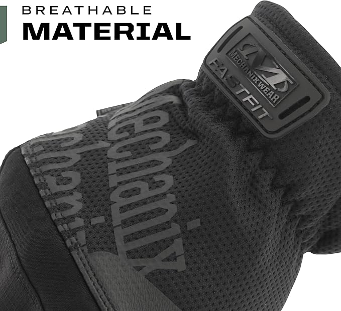 Mechanix Wear FastFit Tactical Gloves - Heavy Duty Lightweight Multipurpose Gloves - Flexible Grip & Reinforced Palm - Touchscreen Capable - Small - Covert Black