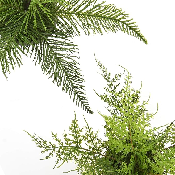 Briful 2PCS Fake Plants Potted Artificial Plants Greenery Faux Fern Eucalyptus Décor Plant for Indoor Home Office Bathroom Harmhouse Decoration