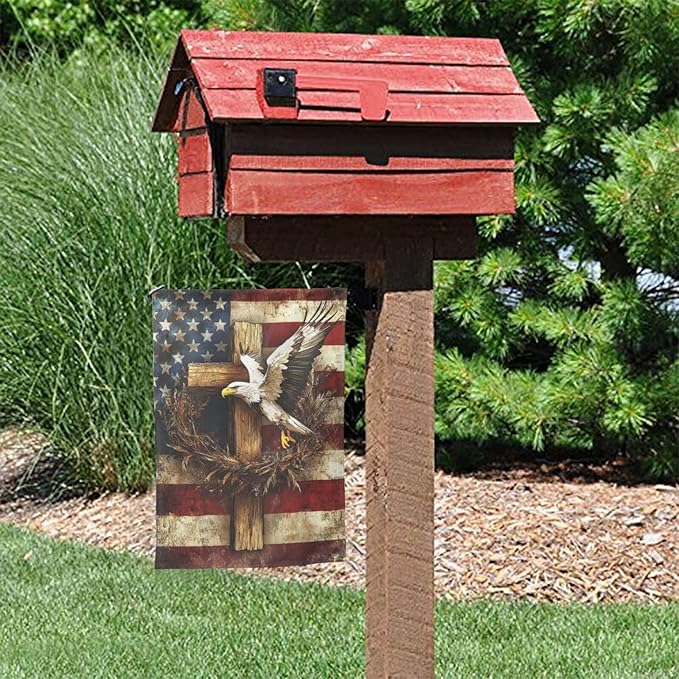 Wreath Garden Flag 12x18 Inch Double Sided All-Weather Polyester Outdoor Flag For Patio Lawn Yard And Garden Welcome Decor
