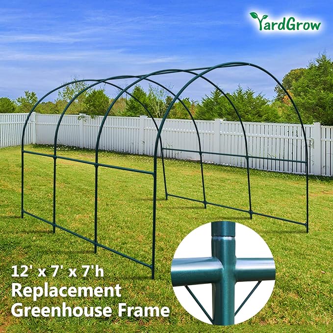 Strong Camel Greenhouse Replacement Frame for Outdoor Larger Hot Garden House , Support Arch Frame Climbing Plants/Flowers/Vegetables (12'X7'X7', Frame)