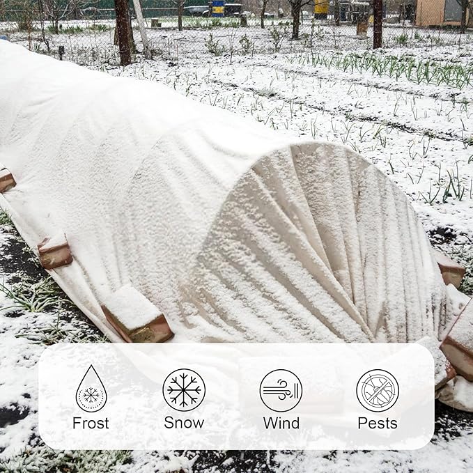 Covers Freeze Protection, Cookmaster 10x50FT Frost Cloth Plant Freeze Protection, Garden Floating Row Covers for Raised Beds/Vegetables Insect/Winter Frost (White)