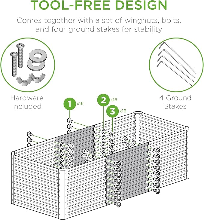 Best Choice Products 4x2x2ft Outdoor Metal Raised Garden Bed, Deep Root Planter Box for Vegetables, Flowers, Herbs w/ 119 Gallon Capacity - Galvanized