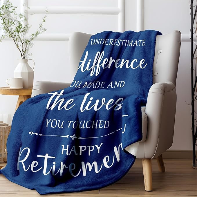 Glydein Retirement Gifts for Men 2026 - Soft Flannel Men Retiremet Blanket 50 x 60 inches - Best Retired Gifts Ideas for Teacher Nurse Friend Coworker Grandpa Grandma Dad Mom