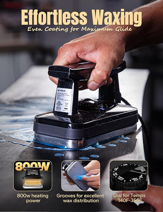 Ski/Snowboard Wax Kit, Ski Tuning & Waxing Kit with Wax Iron, Complete Basic Wax Set - Professional Tuning Equipment, All Temperature Wax, Base Cleaner, Brush, Wax Scraper, P-tex, Tuning Stone